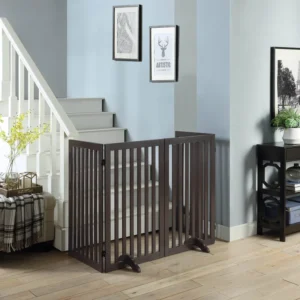 Huron Wood Free Standing Pet Gate with a Pair of Support Feet