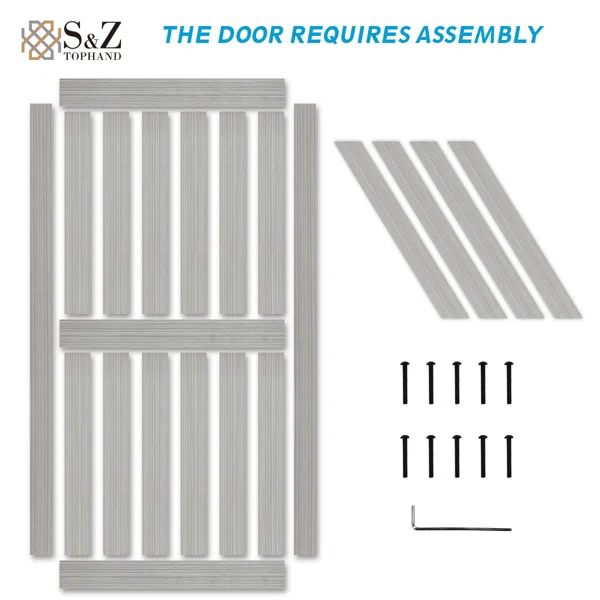 MDF Barn Door Easy Assembly -Solid Slab Covered with Water-Proof PVC Surface with Hardware Kit - Image 3