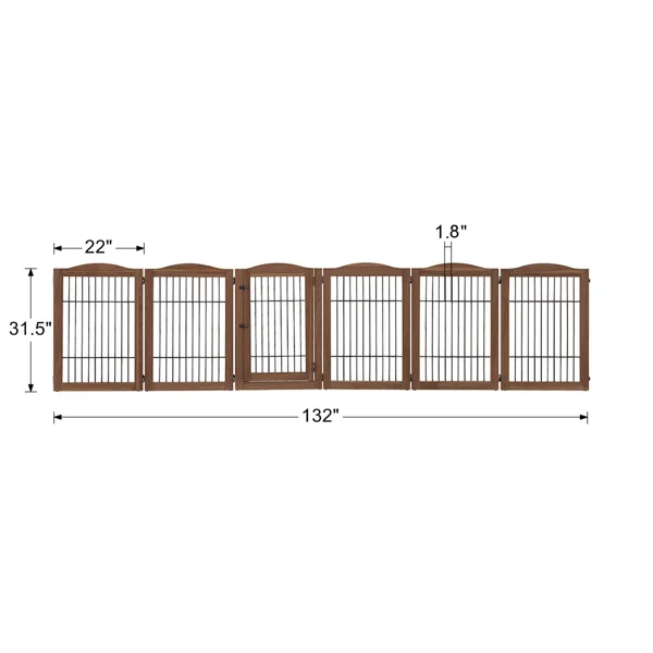 Neema 132" Extra Wide Dog Gate and Pet Playpen, Free Standing Tall Dog Fence with Walk Through Door, Dog Barriers for Home, Use as Indoor Dogs Cats Pen, Rabbit Pen, Baby Gate - Image 3